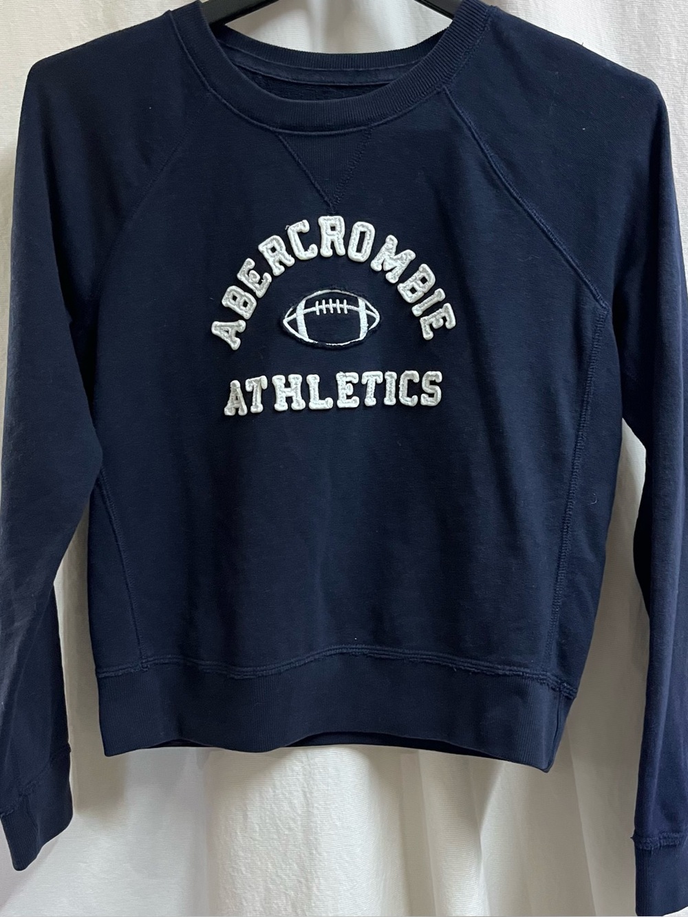 Abercrombie & Fitch Womens Vintage Navy Blue Athletic Football Sweatshirt Medium